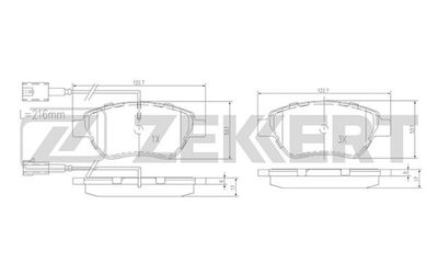 BS1167 ZEKKERT Комплект тормозных колодок, дисковый тормоз