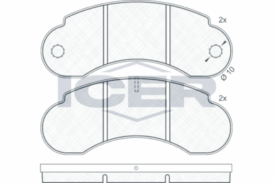 140558 ICER Комплект тормозных колодок, дисковый тормоз