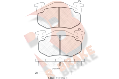 RB0535 R BRAKE Комплект тормозных колодок, дисковый тормоз