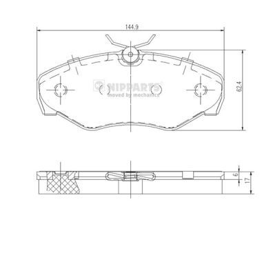 J3601080 NIPPARTS Комплект тормозных колодок, дисковый тормоз