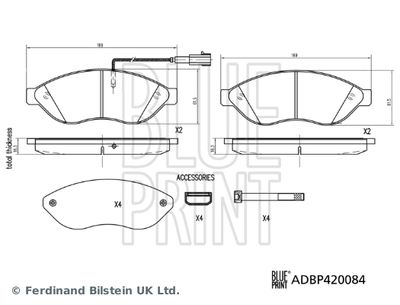 ADBP420084 BLUE PRINT Комплект тормозных колодок, дисковый тормоз