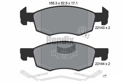 BPD1209 BENDIX Braking Комплект тормозных колодок, дисковый тормоз