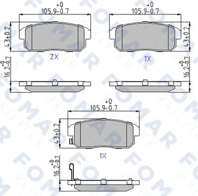 FO868981 FOMAR Friction Комплект тормозных колодок, дисковый тормоз