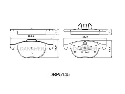 DBP5145 DANAHER Комплект тормозных колодок, дисковый тормоз