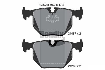 BPD1442 BENDIX Braking Комплект тормозных колодок, дисковый тормоз