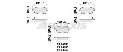 AB0259 BRAXIS Комплект тормозных колодок, дисковый тормоз