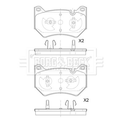 BBP2876 BORG & BECK Комплект тормозных колодок, дисковый тормоз