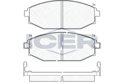 141272 ICER Комплект тормозных колодок, дисковый тормоз