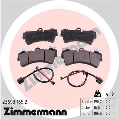 236931652 ZIMMERMANN Комплект тормозных колодок, дисковый тормоз