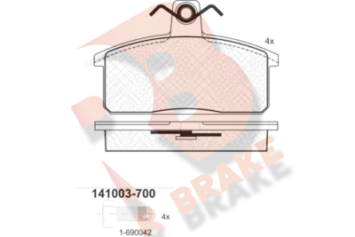 RB1003700 R BRAKE Комплект тормозных колодок, дисковый тормоз