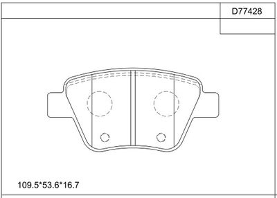 KD77428 ASIMCO Комплект тормозных колодок, дисковый тормоз