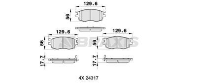 AB0185 BRAXIS Комплект тормозных колодок, дисковый тормоз