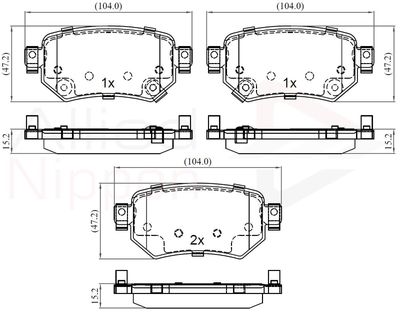 ADB32386 COMLINE Комплект тормозных колодок, дисковый тормоз