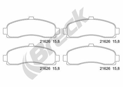 216260070200 BRECK Комплект тормозных колодок, дисковый тормоз