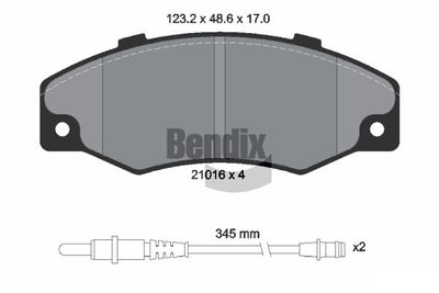 BPD1741 BENDIX Braking Комплект тормозных колодок, дисковый тормоз