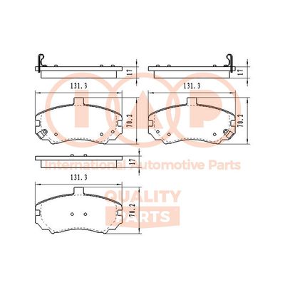 70407024 IAP QUALITY PARTS Комплект тормозных колодок, дисковый тормоз