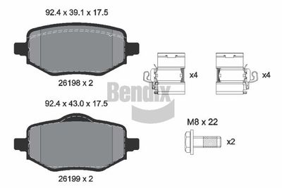 BPD1653 BENDIX Braking Комплект тормозных колодок, дисковый тормоз