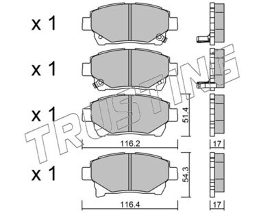 8940 TRUSTING Комплект тормозных колодок, дисковый тормоз