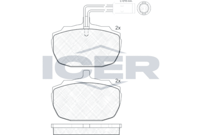 180407 ICER Комплект тормозных колодок, дисковый тормоз