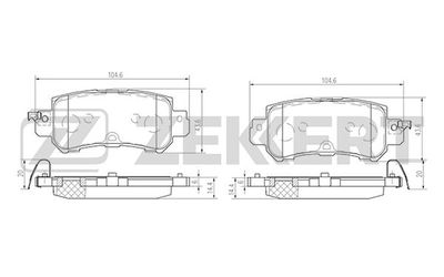 BS1246 ZEKKERT Комплект тормозных колодок, дисковый тормоз