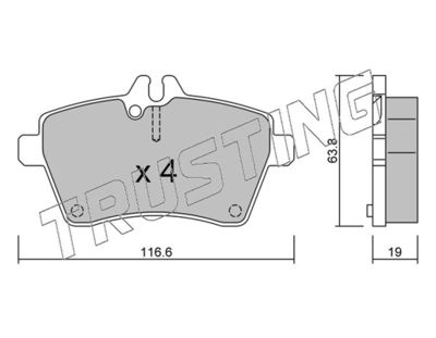 6620 TRUSTING Комплект тормозных колодок, дисковый тормоз