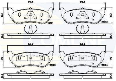 CBP01751 COMLINE Комплект тормозных колодок, дисковый тормоз