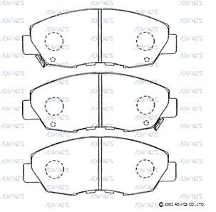 SN870P ADVICS Комплект тормозных колодок, дисковый тормоз