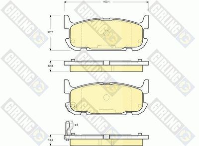 6133189 GIRLING Комплект тормозных колодок, дисковый тормоз