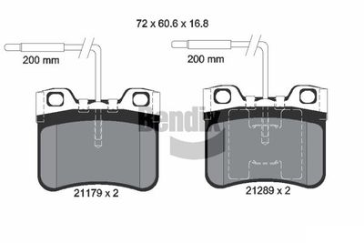 BPD1761 BENDIX Braking Комплект тормозных колодок, дисковый тормоз