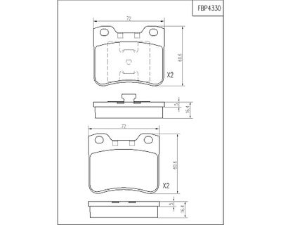 FBP4330 FI.BA Комплект тормозных колодок, дисковый тормоз