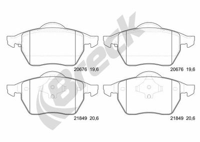 218480070100 BRECK Комплект тормозных колодок, дисковый тормоз