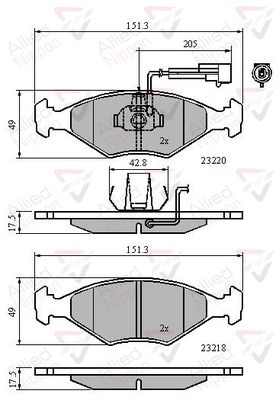 ADB11295 COMLINE Комплект тормозных колодок, дисковый тормоз