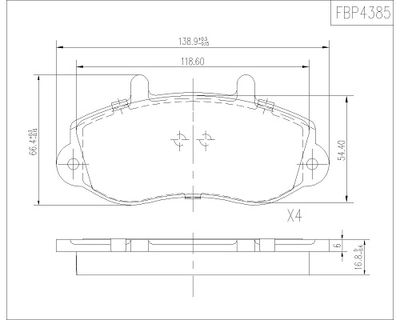 FBP4385 FI.BA Комплект тормозных колодок, дисковый тормоз