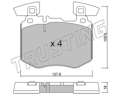 13100 TRUSTING Комплект тормозных колодок, дисковый тормоз