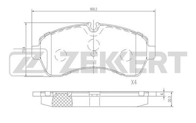 BS2184 ZEKKERT Комплект тормозных колодок, дисковый тормоз