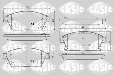 6216098 SASIC Комплект тормозных колодок, дисковый тормоз