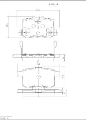 H361A19 NPS Комплект тормозных колодок, дисковый тормоз