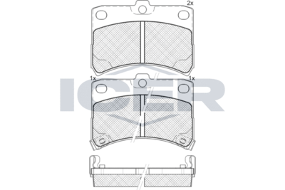 181700 ICER Комплект тормозных колодок, дисковый тормоз