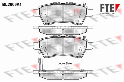 BL2606A1 FTE Комплект тормозных колодок, дисковый тормоз