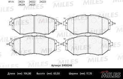 E400248 MILES Комплект тормозных колодок, дисковый тормоз