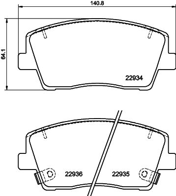 8DB355040111 HELLA Комплект тормозных колодок, дисковый тормоз