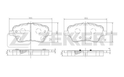 BS1693 ZEKKERT Комплект тормозных колодок, дисковый тормоз