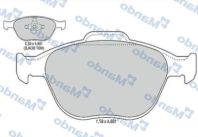 MBF015182 MANDO Комплект тормозных колодок, дисковый тормоз