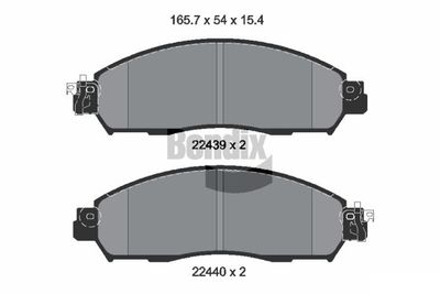 BPD2320 BENDIX Braking Комплект тормозных колодок, дисковый тормоз