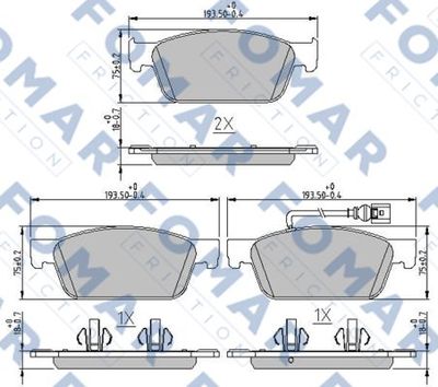 FO251181 FOMAR Friction Комплект тормозных колодок, дисковый тормоз