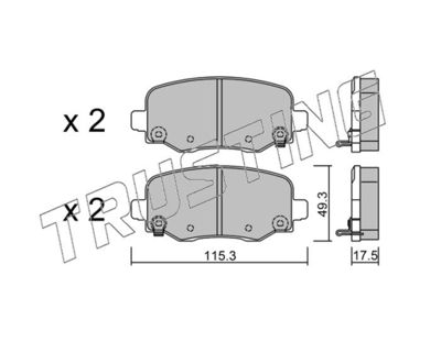 10180 TRUSTING Комплект тормозных колодок, дисковый тормоз
