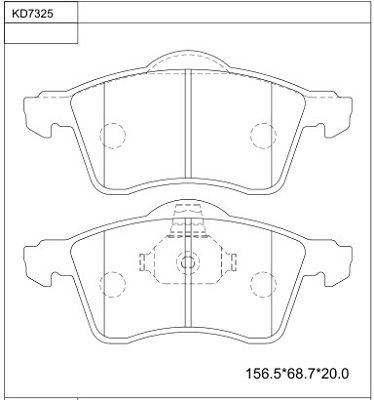 KD7325 ASIMCO Комплект тормозных колодок, дисковый тормоз