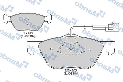 MBF015953 MANDO Комплект тормозных колодок, дисковый тормоз