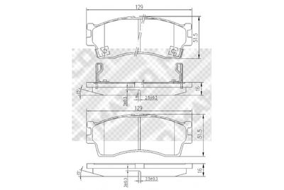 6807 MAPCO Комплект тормозных колодок, дисковый тормоз