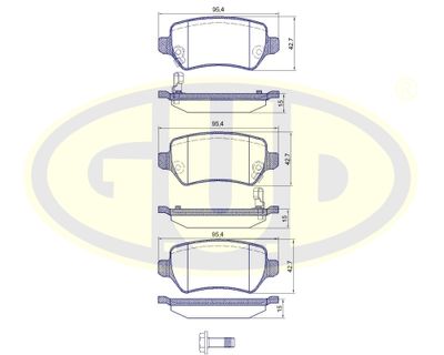 GBP880101 G.U.D. Комплект тормозных колодок, дисковый тормоз